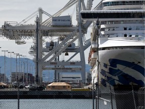 The Grand Princess cruise ship carrying passengers who have tested positive for coronavirus docked at the Port of Oakland in Oakland, California, U.S. March 9, 2020.