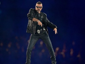 George Michael performs during the Closing Ceremony on Day 16 of the London 2012 Olympic Games at Olympic Stadium on Aug. 12, 2012. in London, England.