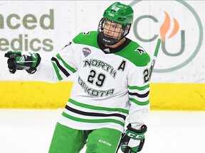 Abbotsford athlete Jordan Kawaguchi, who plays for the North Dakota Fighting Hawks, was named the top player in the USCHO this season in a campaign cut short by the COVID-19 pandemic.