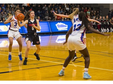 Terry Fox Ravens #6 Alisha Weloy at the B.C. high school basketball provincials  at the Langley Events Centre, Feb. 29, 2020. Photo credit: Francis Georgian   /  PNG staff