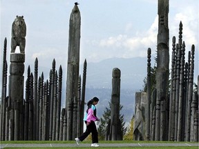 The Playground of the Gods, or Kamui Mintara, is a collection of carved poles given to Burnaby by its sister city Kushiro, Japan.
