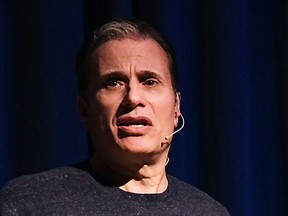 Michael Landsberg, founder of #sicknotweak and former host of TSN's Off the Record, speaks about mental health at the SouthWest Agricultural Conference at Ridgetown District High School Jan. 8, 2020.