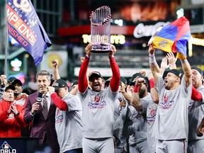 The Washington Nationals celebrated their World Series championship after defeating the Houston Astros 6-2 in Game 7 of the 2019 World Series at Minute Maid Park on Oct. 30, 2019 in Houston, Texas.