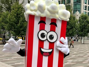 The giant popcorn mascot that heralded summer movie nights at the Vancouver Art Gallery has been stolen.