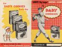 The cover of a Dad's Cookies baseball-card album put out in Vancouver in 1959. This is the only example to have come to the sports collectibles' market, and is being sold at a Heritage Auction in Dallas on May 7-9. The album has 31 Dad's baseball cards, which are also rare.