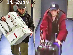Coquitlam police are hoping the public can help identify two suspects who allegedly broke into and stole from dozens of storage lockers.