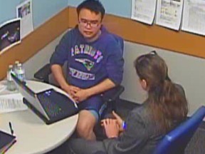 Screengrab from the November 2017 eight-hour police interrogation of Rocky Rambo Wei Nam Kam, who plead not guilty to the first-degree murders of Richard Jones and his wife, Dianna Mah-Jones.