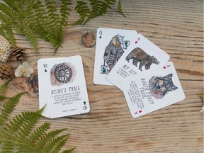 Taro-inspired playing cards featuring local B.C. hikes.
