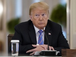 U.S. President Donald Trump participates in a meeting of the American Workforce Policy Advisory Board in the East Room of the White House in Washington, D.C., Friday, June 26, 2020.