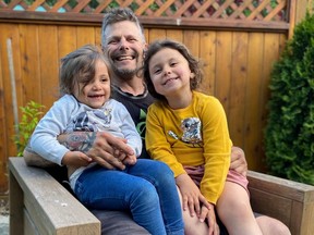 Dennis Saulnier and his two daughters, two-year-old Brinley and four-year-old Keegan, were run off the road by a dangerous driver on May 16. Saulnier saved his daughters as his 2008 Ford F-350 sank into the lake.