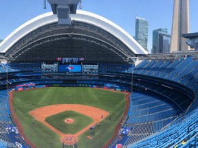The Blue Jays have posted just one photo from their "summer camp," a shot of the Rogers Centre.