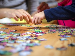 Puzzles and board games can help teach reading, math, logic, turn-taking and social skills.
