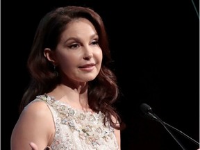 Ashley Judd accepts the WMC Speaking Truth To Power Award onstage at the Women's Media Center 2017 Women's Media Awards at Capitale on October 26, 2017 in New York City.