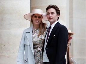 Britain's Princess Beatrice and property tycoon Edoardo Mapelli Mozzi in Paris, France, October 19, 2019.