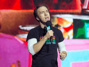 Craig Kielburger speaks at a WE Day event in 2018.