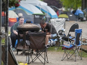 A homeless encampment at Vancouver Strathcona Park.