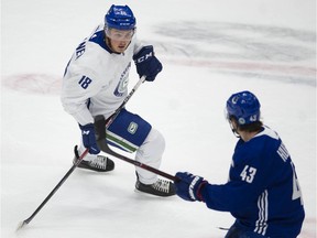 Jake Virtanen failed to impress his coach during the summer camp at Rogers Arena, and wasn't in the lineup for the team's exhibition game in Edmonton against the Winnipeg Jets on Wednesday night.