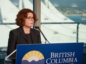 Deputy Provincial Health Officer Dr. Réka Gustafson provides an update on COVID-19 cases in B.C. in a file photo.