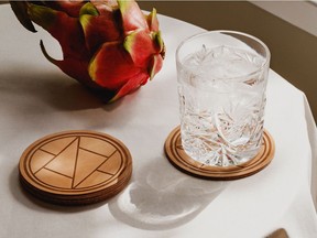 Leather coasters (availble in a set of four for $65) from Cadine.