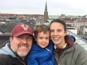 Freelance journalist Shane Woodford and his family in Denmark. B.C. education officials studied the European country when crafting B.C.'s back-to-school plan.
