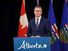 Alberta Finance Minister Travis Toews. Alberta's deficit is forecast to hit $24.2 billion in the wake of the COVID-19 pandemic's economic fallout, coupled with a crash in oil prices, the UCP government announced Thursday in its 2020-21 first quarter fiscal update.