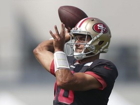 San Francisco 49ers quarterback Jimmy Garoppolo may have some trouble finding quality receivers this year due to injuries. USA TODAY