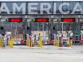 The U.S.-Canada border crossing is seen amid the coronavirus disease (COVID-19) outbreak in Lacolle, Quebec, Canada April 17, 2020.