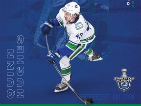 Quinn Hughes is the first featured Canuck in our Province playoff poster series.
