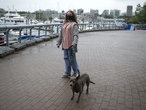 Bel Shuster with her dog Koko in Vancouver.