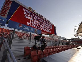 The Major League Soccer game between Real Salt Lake and Los Angeles FC was postponed at Rio Tinto Stadium in Sandy, Utah on Aug. 26, 2020.