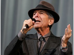 Canadian singer-songwriter Leonard Cohen performs at the Glastonbury Festival 2008 in Somerset, southwest England, June 29, 2008.