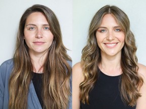 Nicole Whitmore, a 30-year-old visual effects production manager, before and after her makeover.