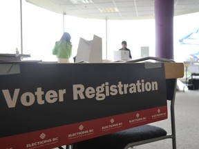 An advanced polling station at Telus World of Science during a previous election