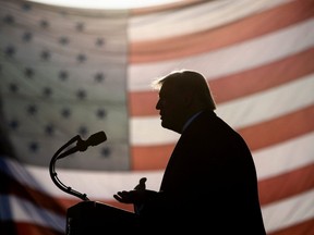 U.S. President Donald Trump speaks during a "Great American Comeback" rally at Bemidji Regional Airport in Bemidji, Minnesota, on September 18, 2020.