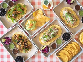 A selection of menu items available for takeout at Chancho Tortilleria.