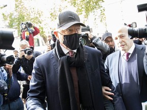 Boris Becker arrives for his insolvency hearing at The City of Westminster Magistrates Court in London, England, Thursday, Sept. 24, 2020.