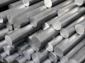 Solid aluminum tubes.