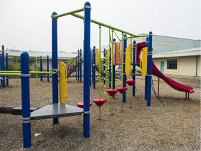 An empty playground at Kathleen McNeely Elementary school in Richmond on Sept. 17.
