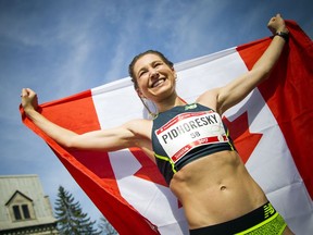 Dayna Pidhoresky, pictured after a marathon victory in 2017, qualified for the next Summer Olympics in Tokyo by winning the Scotiabank Toronto Waterfront Marathon last year in a Games qualifying time.