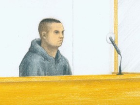 Red Scorpion associate Cody Haevischer during his murder trial in 2009.