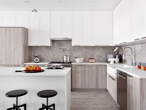 The kitchen in the Heirloom Townhome show suite at Century Group's Southlands development in Tsawwassen.