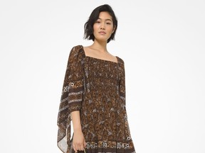 Michael Kors paisley scarf-sleeve dress, $225 at Michael Kors, michaelkors.ca.