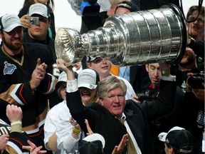 Burke’s Anaheim Ducks defeated the Ottawa Senators in five games to win the 2007 Stanley Cup.