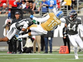 AFC safety Jamal Adams of the New York Jets tackles NFC wide receiver Kenny Golladay of the Detroit Lions in the 2020 NFL Pro Bowl at Camping World Stadium.