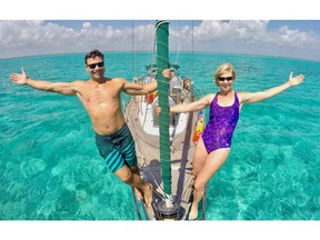 Alex Nikolajevich, a.k.a. Nik, with Jennifer Smith enjoying some smooth sailing in the stunning waters of Mayaguana Bahamas.