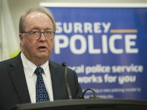 Surrey mayor Doug McCallum announces that the Surrey Police force has been given the go-ahead by the provincial government.