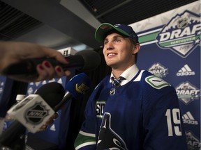 Nils Hoglander, who was selected in the second round of the 2019 NHL Entry Draft by the Vancouver Canucks, could be a fun addition to the team's lineup in the future.