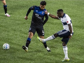 The Whitecaps will be looking to forwards like Cristian Dajome, right, in action against the San Jose Earthquakes the last time the two teams met in October 2020, for offence. The Caps are without their main striker, Canadian Lucas Cavallini, for six weeks due to injury.