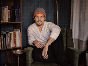 Giacomo Gianniotti wears a limited-edition No Cold Shoulder toque from Nobis.