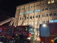 Members of the emergency services work at the scene of a hospital fire where the intensive care unit was burned in Piatra Neamt, Romania November 14, 2020. The fire broke out in the early evening in the intensive care of the hospital in the town of Piatra Neamt. (Photo by AFP)